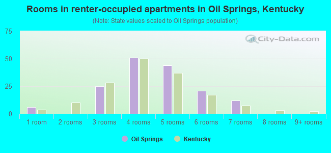 Rooms in renter-occupied apartments in Oil Springs, Kentucky