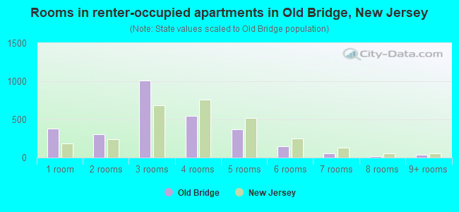 Rooms in renter-occupied apartments in Old Bridge, New Jersey