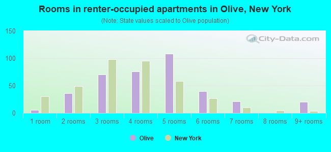 Rooms in renter-occupied apartments in Olive, New York