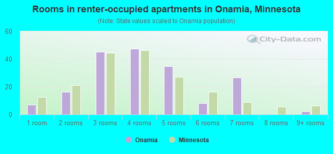 Rooms in renter-occupied apartments in Onamia, Minnesota