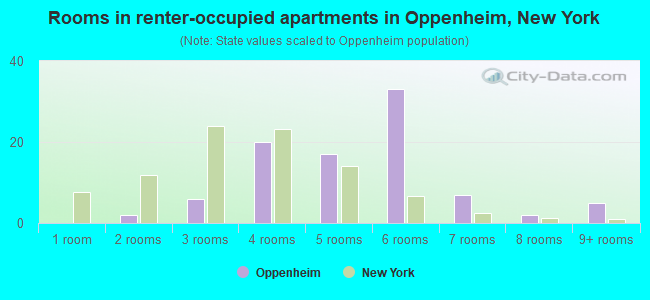 Rooms in renter-occupied apartments in Oppenheim, New York
