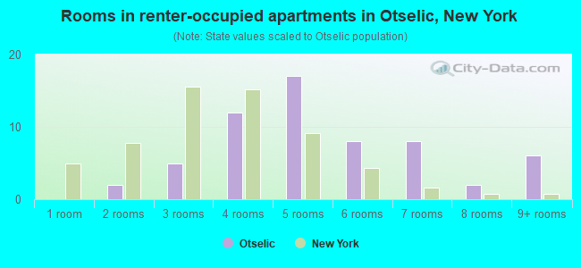Rooms in renter-occupied apartments in Otselic, New York