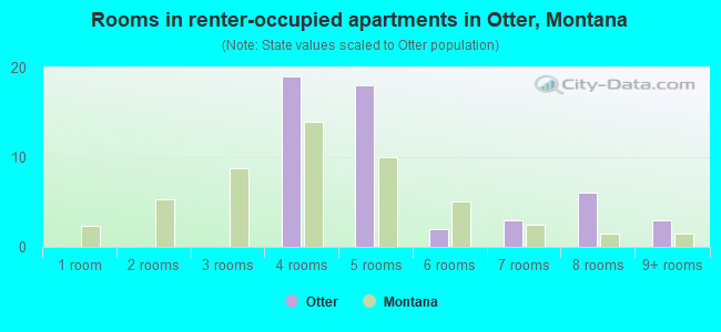 Rooms in renter-occupied apartments in Otter, Montana