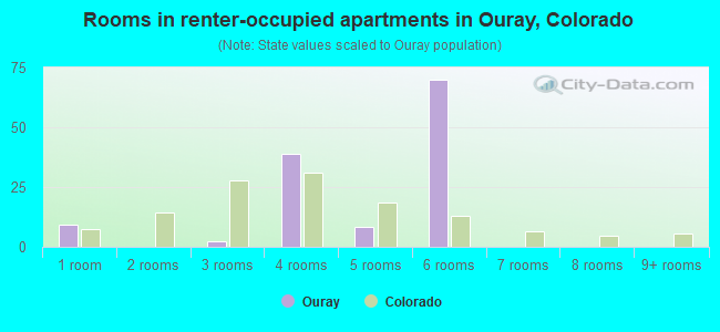 Rooms in renter-occupied apartments in Ouray, Colorado