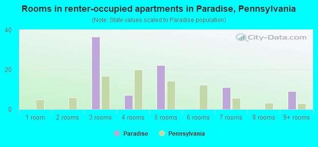 Rooms in renter-occupied apartments in Paradise, Pennsylvania