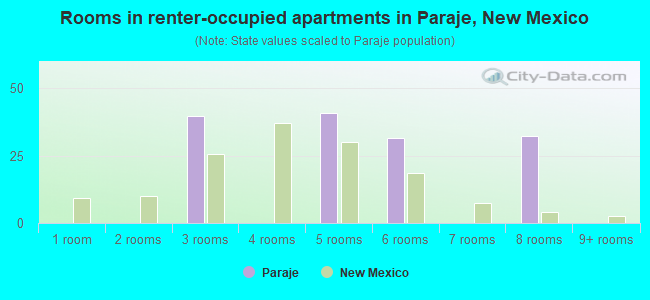 Rooms in renter-occupied apartments in Paraje, New Mexico