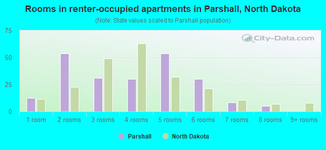 Rooms in renter-occupied apartments in Parshall, North Dakota