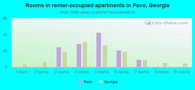 Rooms in renter-occupied apartments in Pavo, Georgia