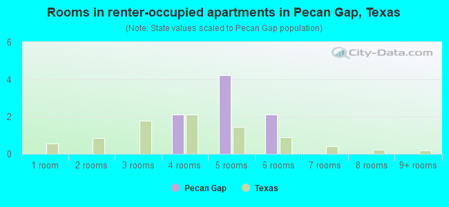 Rooms in renter-occupied apartments in Pecan Gap, Texas