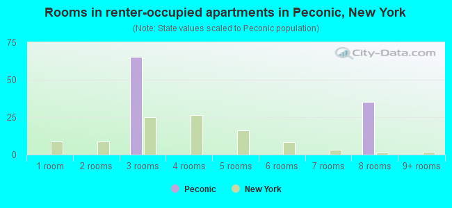 Rooms in renter-occupied apartments in Peconic, New York