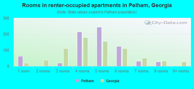 Rooms in renter-occupied apartments in Pelham, Georgia