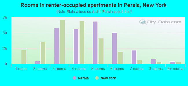 Rooms in renter-occupied apartments in Persia, New York