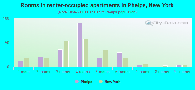 Rooms in renter-occupied apartments in Phelps, New York