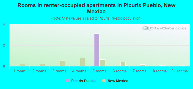 Rooms in renter-occupied apartments in Picuris Pueblo, New Mexico