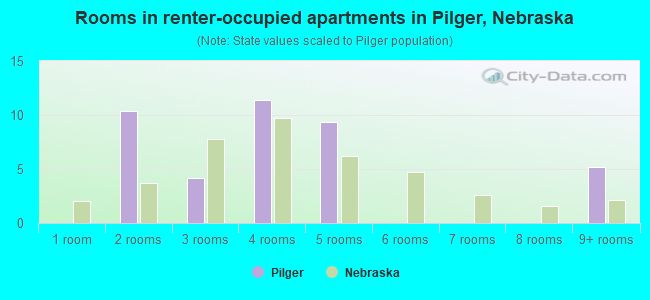 Rooms in renter-occupied apartments in Pilger, Nebraska
