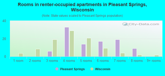 Rooms in renter-occupied apartments in Pleasant Springs, Wisconsin