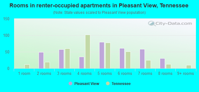 Rooms in renter-occupied apartments in Pleasant View, Tennessee
