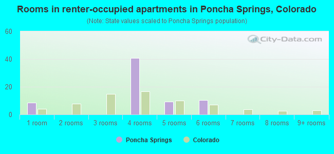 Rooms in renter-occupied apartments in Poncha Springs, Colorado