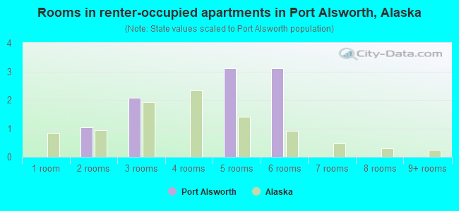 Rooms in renter-occupied apartments in Port Alsworth, Alaska