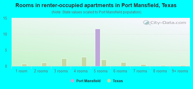 Rooms in renter-occupied apartments in Port Mansfield, Texas
