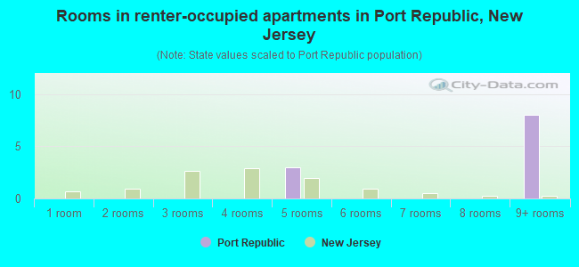 Rooms in renter-occupied apartments in Port Republic, New Jersey
