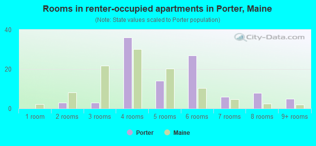 Rooms in renter-occupied apartments in Porter, Maine