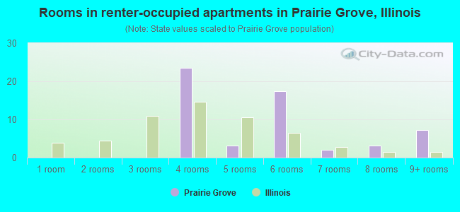 Rooms in renter-occupied apartments in Prairie Grove, Illinois