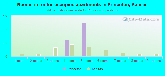 Rooms in renter-occupied apartments in Princeton, Kansas