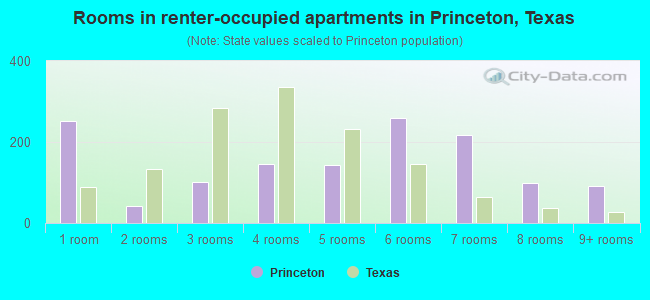 Rooms in renter-occupied apartments in Princeton, Texas