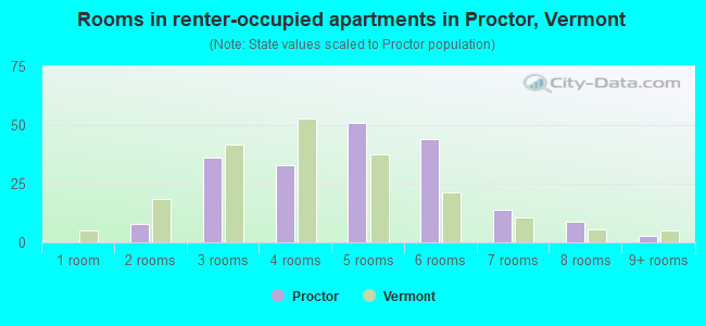 Rooms in renter-occupied apartments in Proctor, Vermont