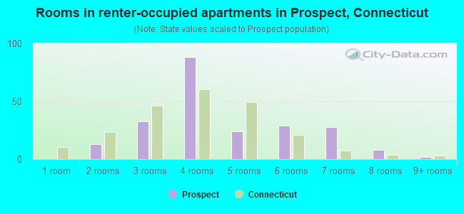 Rooms in renter-occupied apartments in Prospect, Connecticut