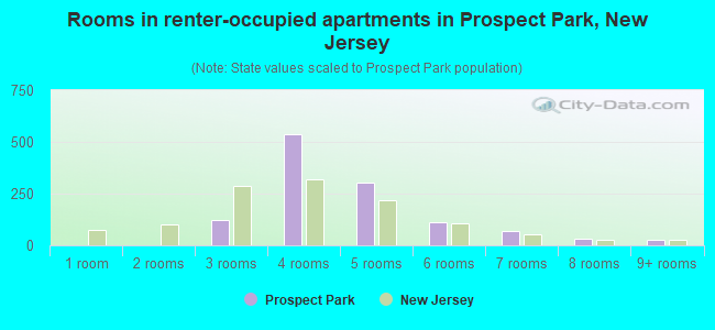 Rooms in renter-occupied apartments in Prospect Park, New Jersey