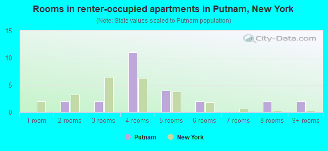Rooms in renter-occupied apartments in Putnam, New York