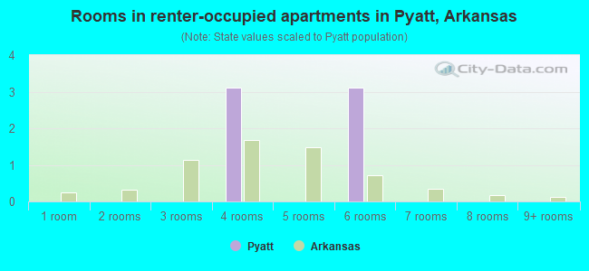 Rooms in renter-occupied apartments in Pyatt, Arkansas