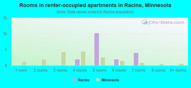 Rooms in renter-occupied apartments in Racine, Minnesota