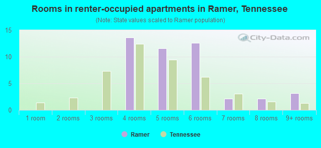 Rooms in renter-occupied apartments in Ramer, Tennessee