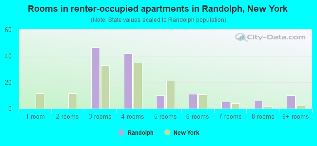 Rooms in renter-occupied apartments in Randolph, New York