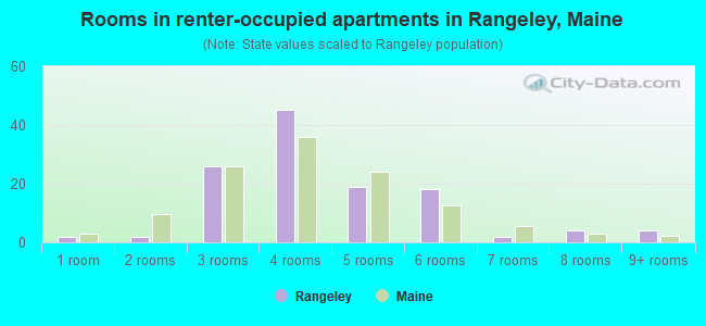 Rooms in renter-occupied apartments in Rangeley, Maine