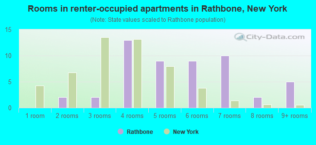 Rooms in renter-occupied apartments in Rathbone, New York