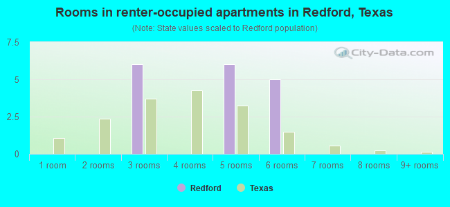 Rooms in renter-occupied apartments in Redford, Texas