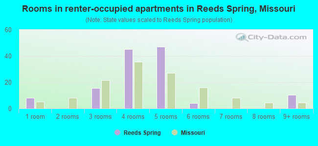 Rooms in renter-occupied apartments in Reeds Spring, Missouri