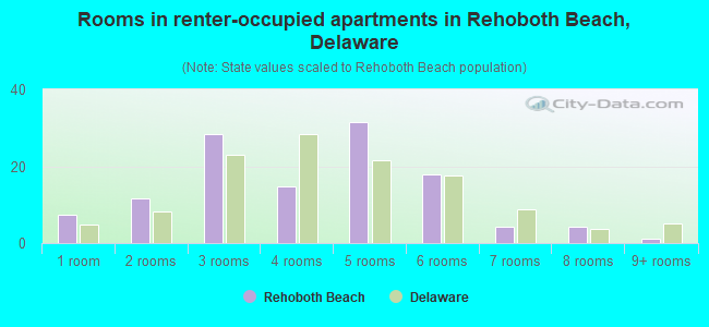 Rooms in renter-occupied apartments in Rehoboth Beach, Delaware
