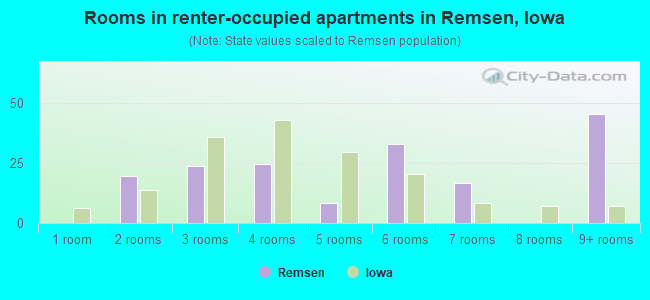 Rooms in renter-occupied apartments in Remsen, Iowa