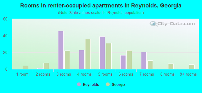 Rooms in renter-occupied apartments in Reynolds, Georgia