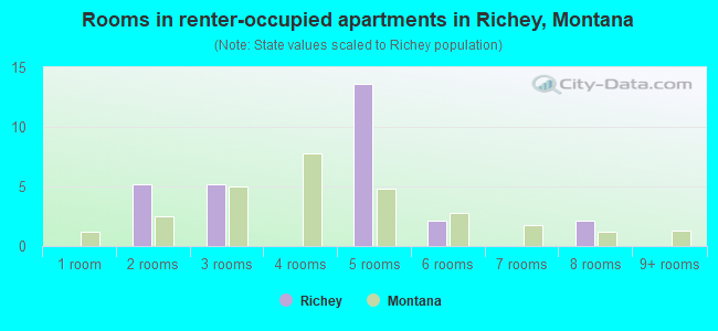 Rooms in renter-occupied apartments in Richey, Montana
