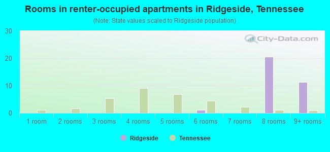 Rooms in renter-occupied apartments in Ridgeside, Tennessee