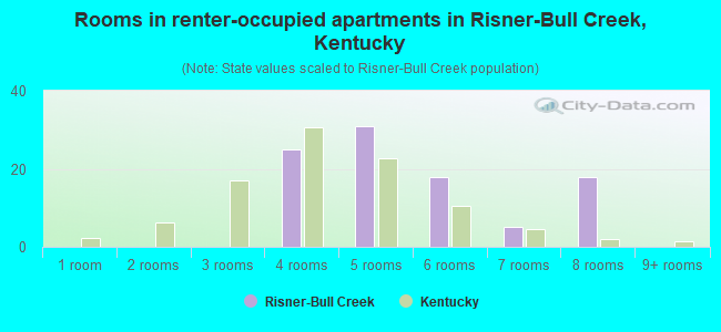 Rooms in renter-occupied apartments in Risner-Bull Creek, Kentucky