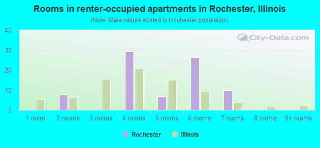 Rooms in renter-occupied apartments in Rochester, Illinois
