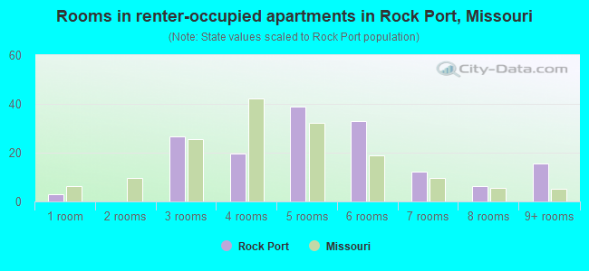 Rooms in renter-occupied apartments in Rock Port, Missouri