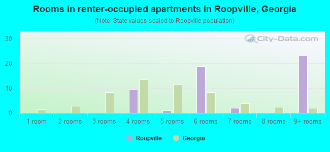 Rooms in renter-occupied apartments in Roopville, Georgia